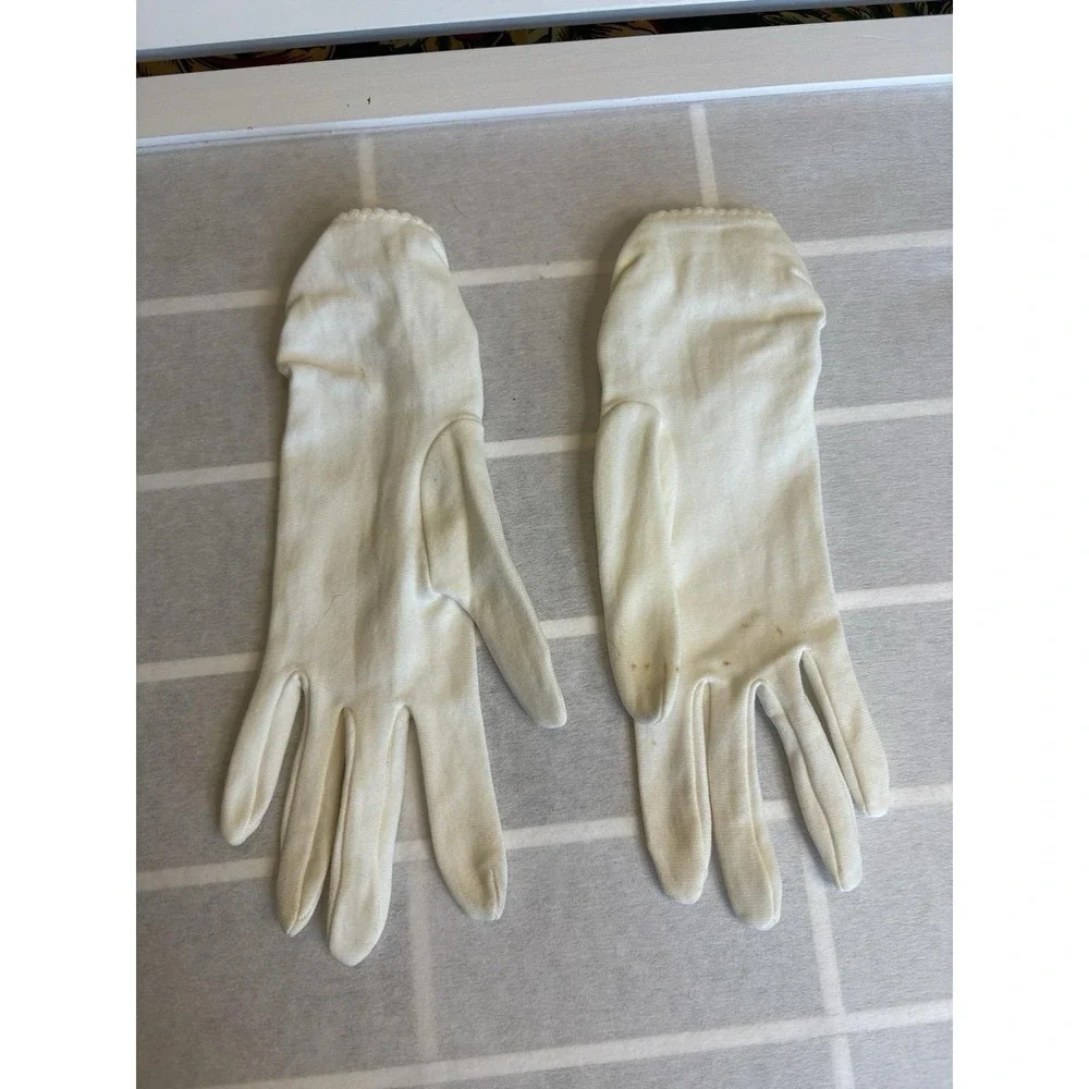 Vintage Victorian‎ Opera Gloves Ruching Embellishment Ethereal Maximalist Fairy
